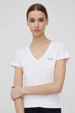 Κοντομάνικο Βαμβακερό μπλουζάκι Pepe Jeans Bleu N άσπρο