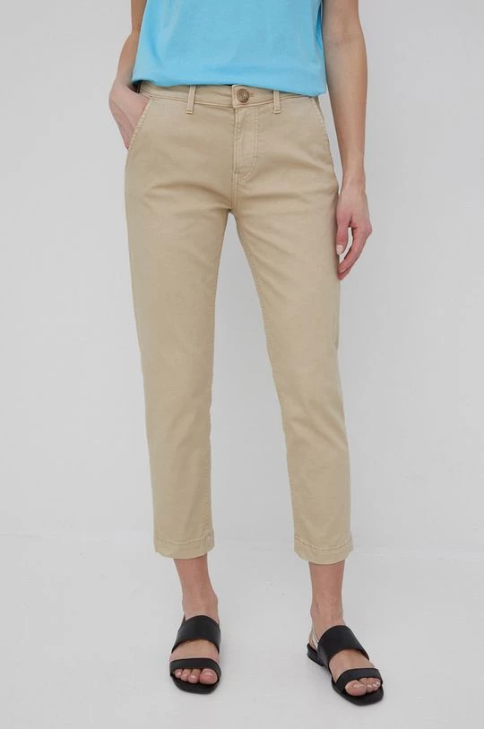 Υφασμάτινα Παντελόνι Pepe Jeans Maura χρώμα: μπεζ, 4 Υφασμάτινα Παντελόνι Pepe Jeans Maura χρώμα: μπεζ, - Image 2