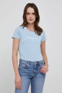 Κοντομάνικο Pepe Jeans - Μπλουζάκι Virginia ανοιχτό μπλε