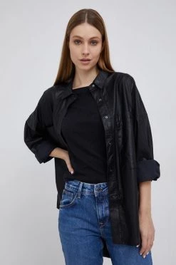 Πουκάμισα Πουκάμισο Pepe Jeans CARLA χρώμα: μαύρο