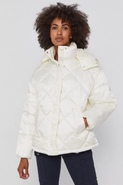 Κοντά μπουφάν Pepe Jeans - Μπουφάν Claude κρεμ