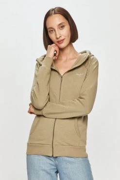 Με φερμουάρ Pepe Jeans - Μπλούζα Anette σκούρο πράσινο