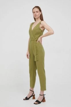 Ολόσωμες φόρμες Λινό ολόσωμο Pepe Jeans Marais πράσινο -Pepe Jeans Sales Store unnamed file 131