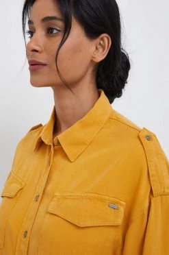 Πουκάμισα Πουκάμισο Pepe Jeans κίτρινο