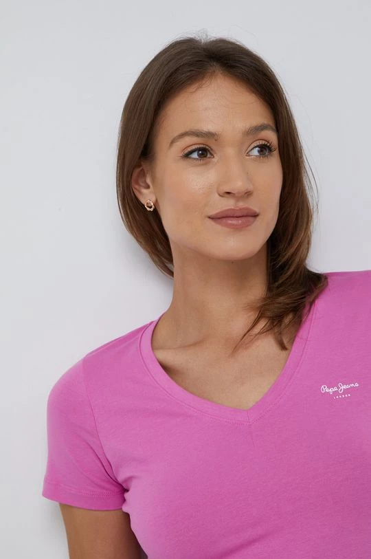 Κοντομάνικο Μπλουζάκι Pepe Jeans μοβ 5 Κοντομάνικο Μπλουζάκι Pepe Jeans μοβ - Image 3