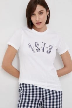 Κοντομάνικο Βαμβακερό μπλουζάκι Pepe Jeans άσπρο