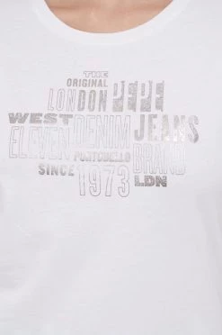 Κοντομάνικο Βαμβακερό μπλουζάκι Pepe Jeans άσπρο -Pepe Jeans Sales Store unnamed file 1417