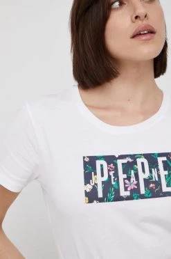 Κοντομάνικο Βαμβακερό μπλουζάκι Pepe Jeans άσπρο -Pepe Jeans Sales Store unnamed file 1431