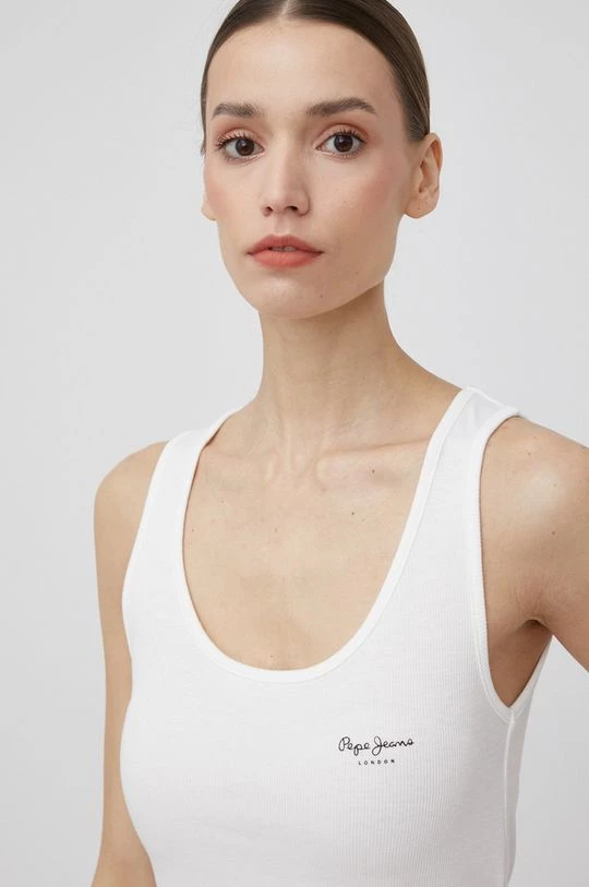 Αμάνικος Top Pepe Jeans Duni N χρώμα: άσπρο 3 Αμάνικος Top Pepe Jeans Duni N χρώμα: άσπρο