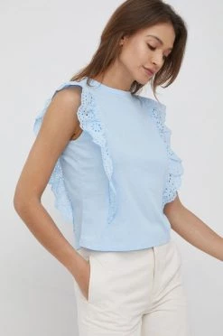 Κοντομάνικο Βαμβακερό μπλουζάκι Pepe Jeans Brunella μπλε