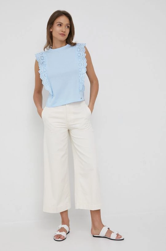 Κοντομάνικο Βαμβακερό μπλουζάκι Pepe Jeans Brunella μπλε 4 Κοντομάνικο Βαμβακερό μπλουζάκι Pepe Jeans Brunella μπλε - Image 2