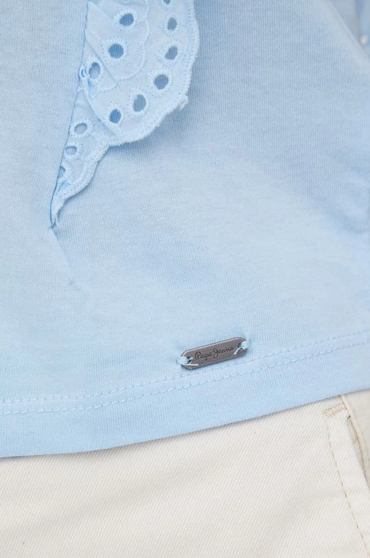Κοντομάνικο Βαμβακερό μπλουζάκι Pepe Jeans Brunella μπλε 7 Κοντομάνικο Βαμβακερό μπλουζάκι Pepe Jeans Brunella μπλε - Image 5