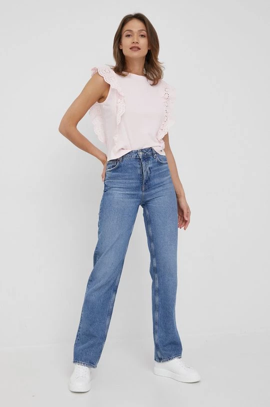 Κοντομάνικο Βαμβακερό μπλουζάκι Pepe Jeans Brunella ροζ 4 Κοντομάνικο Βαμβακερό μπλουζάκι Pepe Jeans Brunella ροζ - Image 2