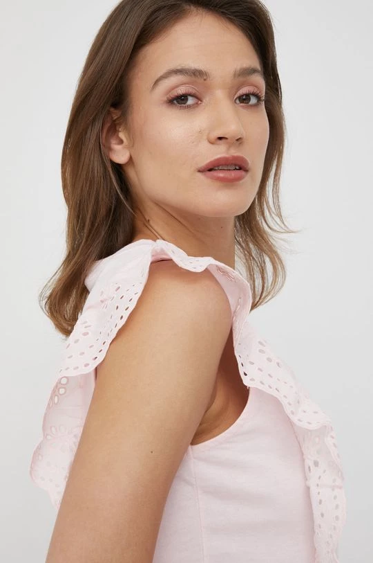 Κοντομάνικο Βαμβακερό μπλουζάκι Pepe Jeans Brunella ροζ 6 Κοντομάνικο Βαμβακερό μπλουζάκι Pepe Jeans Brunella ροζ - Image 4