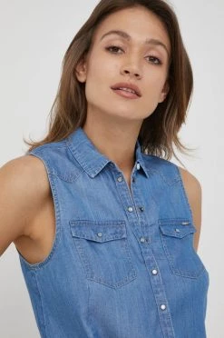 Πουκάμισα Πουκάμισο Pepe Jeans Wave ναυτικό μπλε -Pepe Jeans Sales Store unnamed file 1523