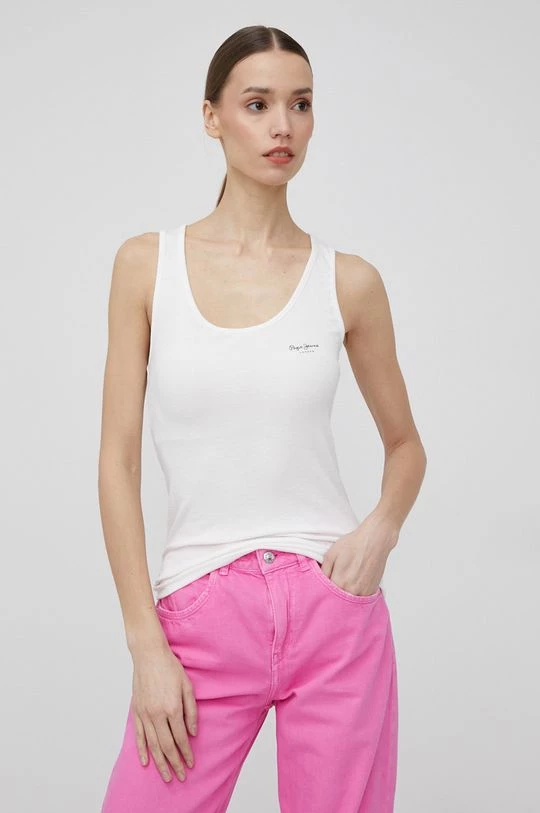 Αμάνικος Top Pepe Jeans Duni N χρώμα: άσπρο 6 Αμάνικος Top Pepe Jeans Duni N χρώμα: άσπρο - Image 4