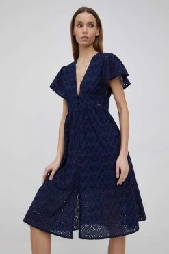 Φορέματα Βαμβακερό φόρεμα Pepe Jeans Mae ναυτικό μπλε,