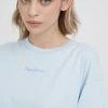Κοντομάνικο Βαμβακερό μπλουζάκι Pepe Jeans Nina ανοιχτό μπλε -Pepe Jeans Sales Store unnamed file 1561