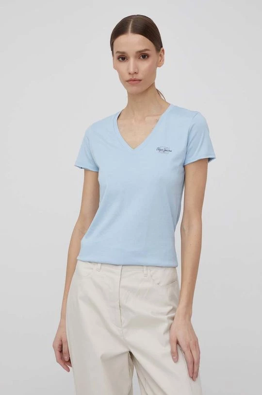 Κοντομάνικο Βαμβακερό μπλουζάκι Pepe Jeans Bleu N μπλε 6 Κοντομάνικο Βαμβακερό μπλουζάκι Pepe Jeans Bleu N μπλε - Image 4