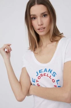 Κοντομάνικο Βαμβακερό μπλουζάκι Pepe Jeans Cammie άσπρο -Pepe Jeans Sales Store unnamed file 1656