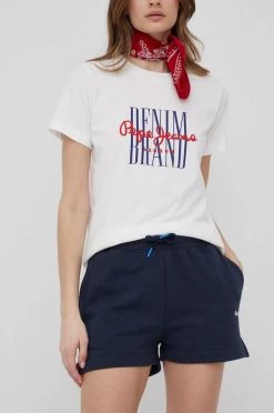 Σορτς Βαμβακερό σορτσάκι Pepe Jeans Calista Short χρώμα: ναυτικό μπλε