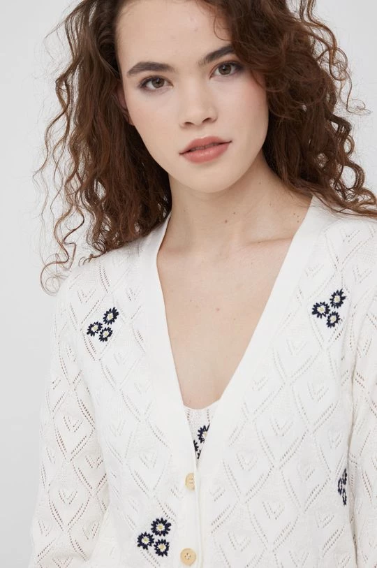 Με φερμουάρ Βαμβακερή ζακέτα Pepe Jeans Pinna χρώμα: άσπρο 6 Με φερμουάρ Βαμβακερή ζακέτα Pepe Jeans Pinna χρώμα: άσπρο - Image 4