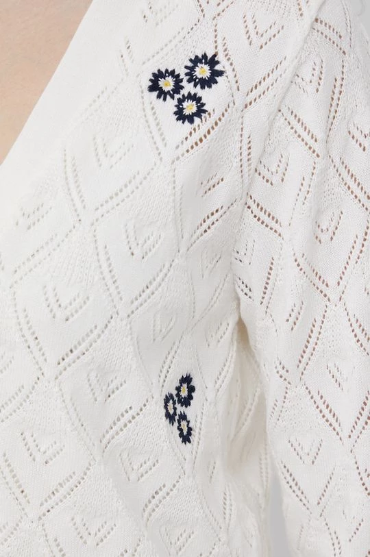 Με φερμουάρ Βαμβακερή ζακέτα Pepe Jeans Pinna χρώμα: άσπρο 7 Με φερμουάρ Βαμβακερή ζακέτα Pepe Jeans Pinna χρώμα: άσπρο - Image 5