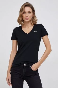Κοντομάνικο Μπλουζάκι Pepe Jeans VIOLETTE χρώμα: μαύρο -Pepe Jeans Sales Store unnamed file 1830