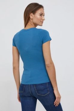 Κοντομάνικο Βαμβακερό μπλουζάκι Pepe Jeans BEATRIZ τιρκουάζ -Pepe Jeans Sales Store unnamed file 1839