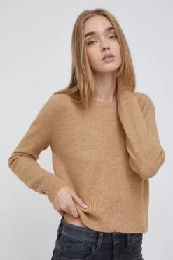 Χωρίς φερμουάρ Πουλόβερ με προσθήκη μαλλιού Pepe Jeans LAURA χρώμα: καφέ