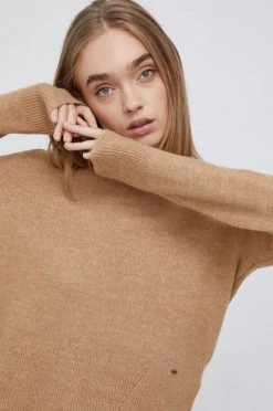 Χωρίς φερμουάρ Πουλόβερ με προσθήκη μαλλιού Pepe Jeans LAURA χρώμα: καφέ -Pepe Jeans Sales Store unnamed file 1877