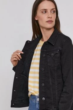 Κοντά μπουφάν Τζιν μπουφάν Pepe Jeans χρώμα: ναυτικό μπλε -Pepe Jeans Sales Store unnamed file 1896