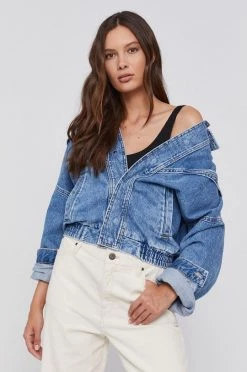 Κοντά μπουφάν Βαμβακερό τζιν μπουφάν Pepe Jeans JACKY μπλε