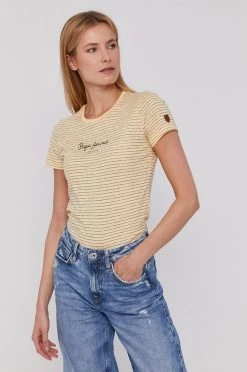 Κοντομάνικο Μπλουζάκι Pepe Jeans χρώμα: κίτρινο -Pepe Jeans Sales Store unnamed file 1924