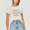 Κοντομάνικο Pepe Jeans - Μπλουζάκι Bibiana λευκό