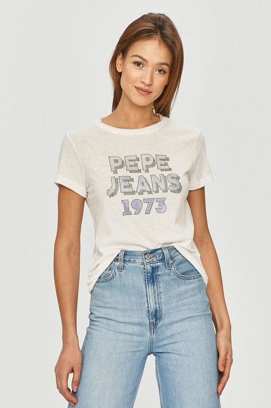 Κοντομάνικο Pepe Jeans - Μπλουζάκι Bibiana λευκό 3 Κοντομάνικο Pepe Jeans - Μπλουζάκι Bibiana λευκό