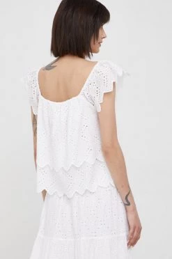 Μπλούζες Βαμβακερή μπλούζα Pepe Jeans Nash χρώμα: άσπρο -Pepe Jeans Sales Store unnamed file 2191