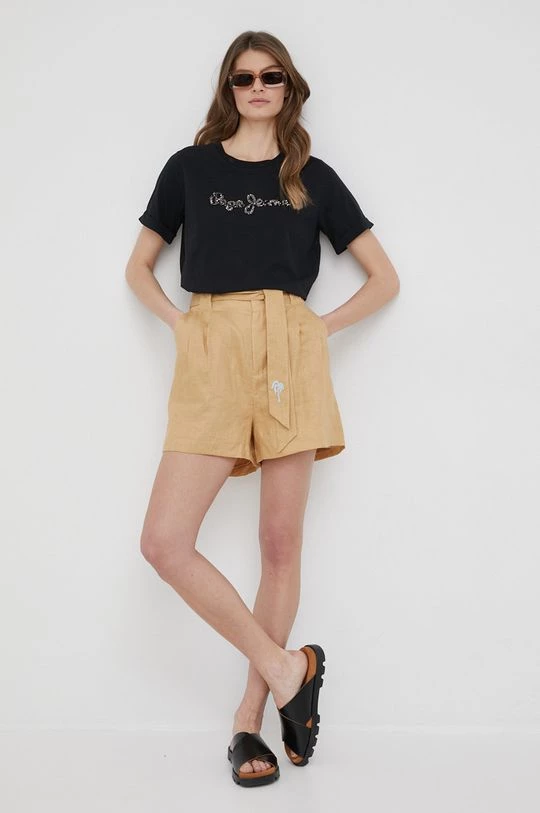 Κοντομάνικο Βαμβακερό μπλουζάκι Pepe Jeans Babette μαύρο 4 Κοντομάνικο Βαμβακερό μπλουζάκι Pepe Jeans Babette μαύρο - Image 2