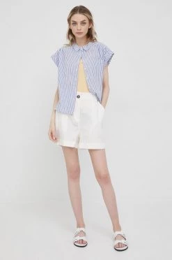 Σορτς Λινό σορτς Pepe Jeans Muriel χρώμα: άσπρο, -Pepe Jeans Sales Store unnamed file 2273