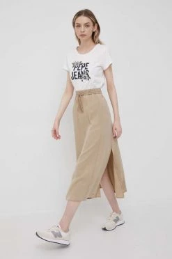 Κοντομάνικο Βαμβακερό μπλουζάκι Pepe Jeans Bernardette άσπρο -Pepe Jeans Sales Store unnamed file 2286