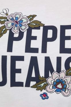 Κοντομάνικο Βαμβακερό μπλουζάκι Pepe Jeans Bernardette άσπρο -Pepe Jeans Sales Store unnamed file 2289
