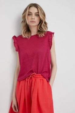 Μπλούζες Λευκή μπλούζα Pepe Jeans Daysies χρώμα: μοβ