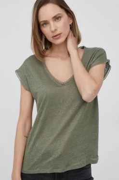 Κοντομάνικο Λευκό μπλουζάκι Pepe Jeans Clementine πράσινο