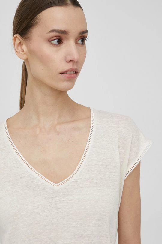 Κοντομάνικο Λευκό μπλουζάκι Pepe Jeans Clementine μπεζ 6 Κοντομάνικο Λευκό μπλουζάκι Pepe Jeans Clementine μπεζ - Image 4