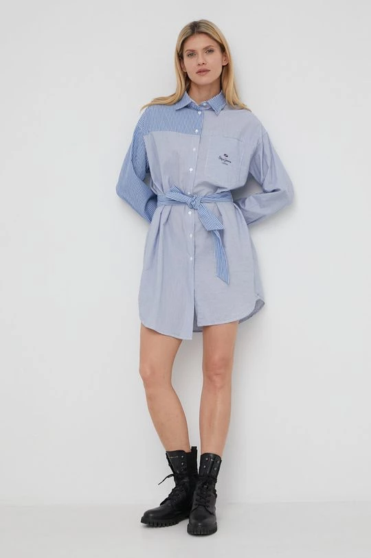 Φορέματα Βαμβακερό φόρεμα Pepe Jeans Karen μπλε 3 Φορέματα Βαμβακερό φόρεμα Pepe Jeans Karen μπλε