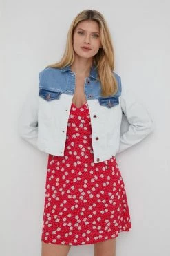 Κοντά μπουφάν Τζιν μπουφάν Pepe Jeans Tiffany Blend χρώμα: άσπρο,