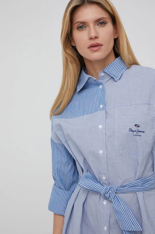Φορέματα Βαμβακερό φόρεμα Pepe Jeans Karen μπλε 6 Φορέματα Βαμβακερό φόρεμα Pepe Jeans Karen μπλε - Image 4