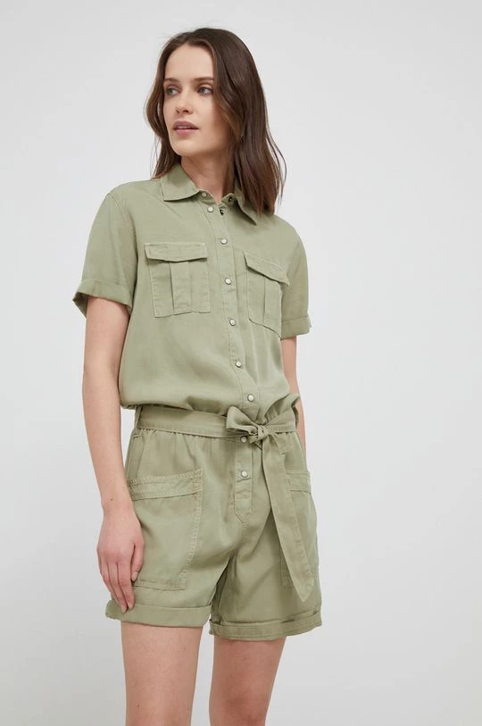 Ολόσωμες φόρμες Pepe Jeans - Ολόσωμη φόρμα Tess καφέ πράσινο 3 Ολόσωμες φόρμες Pepe Jeans - Ολόσωμη φόρμα Tess καφέ πράσινο