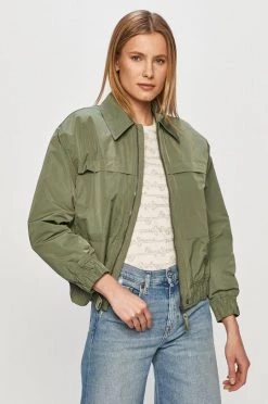 Κοντά μπουφάν Pepe Jeans - Μπουφάν Antolina καφέ πράσινο