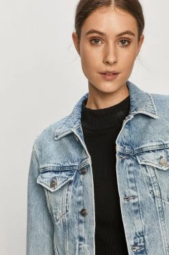 Κοντά μπουφάν Pepe Jeans - Τζιν μπουφάν Rose Archive μπλε -Pepe Jeans Sales Store unnamed file 2561